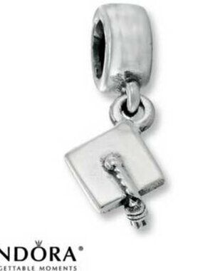 Pandora Sterling Graduation Cap & Tassel Charm Bead Retired 790270